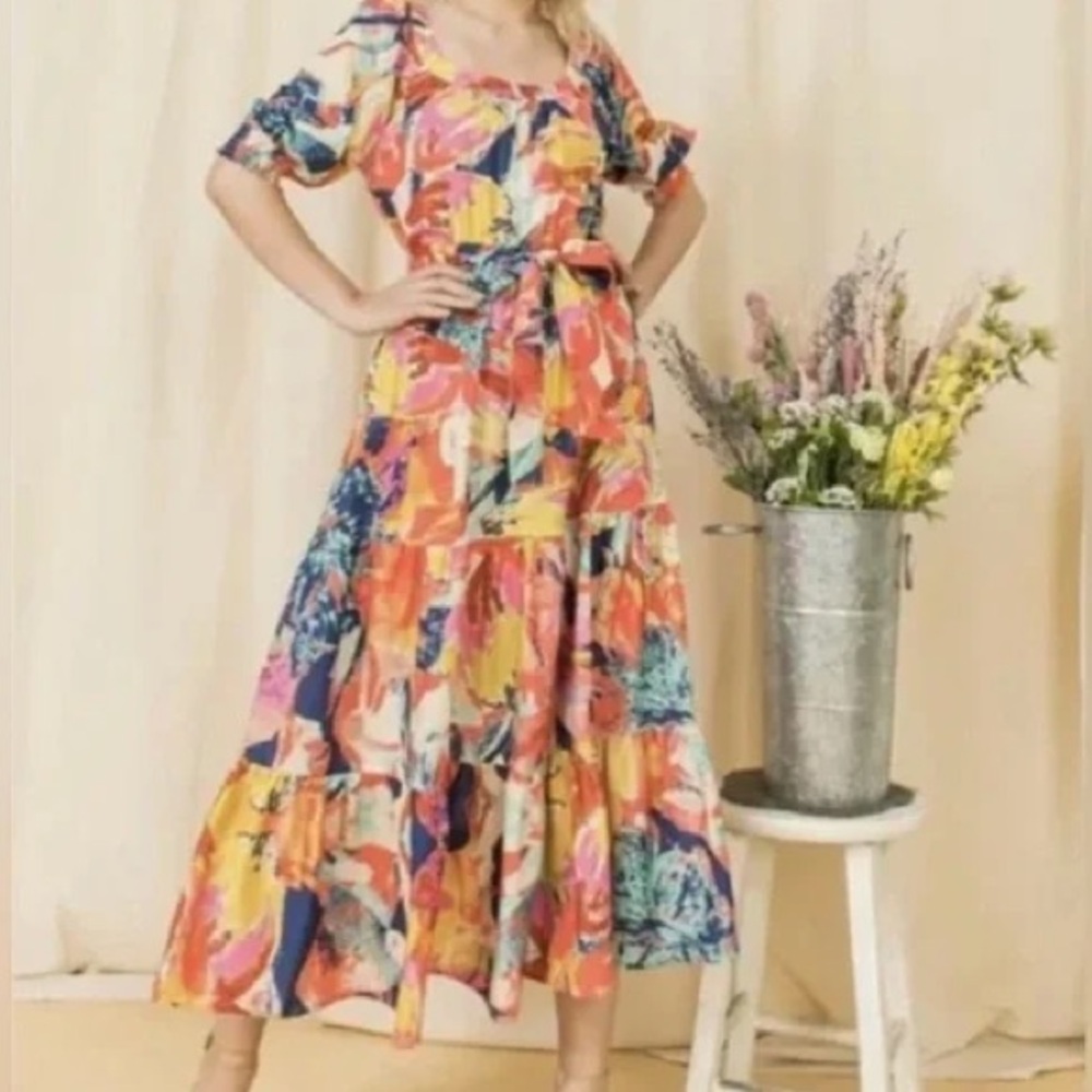 Flying Tomato Multicolor Abstract Dress